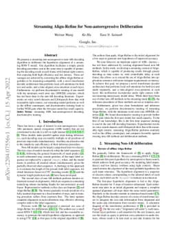 Streaming Align-Refine for Non-autoregressive Deliberation