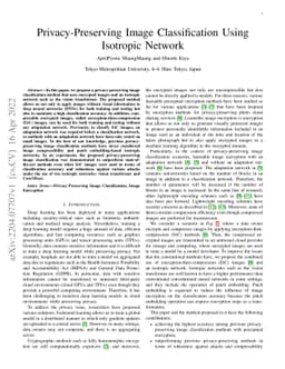 Privacy-Preserving Image Classification Using Isotropic Network