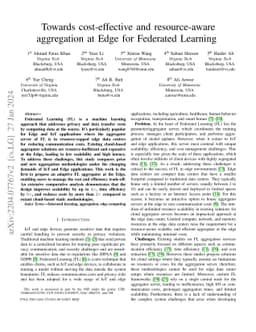 Towards cost-effective and resource-aware aggregation at Edge for
  Federated Learning