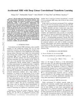 Accelerated MRI With Deep Linear Convolutional Transform Learning