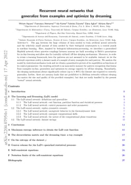 Recurrent neural networks that generalize from examples and optimize by
  dreaming