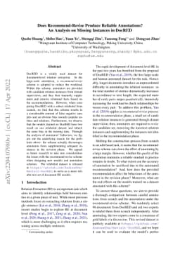 Does Recommend-Revise Produce Reliable Annotations? An Analysis on
  Missing Instances in DocRED