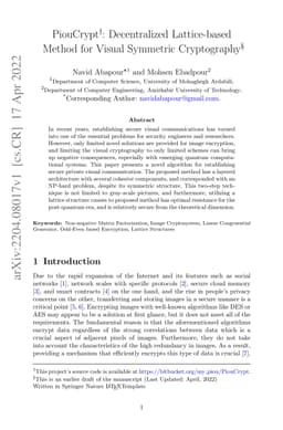 PiouCrypt: Decentralized Lattice-based Method for Visual Symmetric
  Cryptography