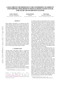 A Data-Driven Methodology for Considering Feasibility and Pairwise
  Likelihood in Deep Learning Based Guitar Tablature Transcription Systems