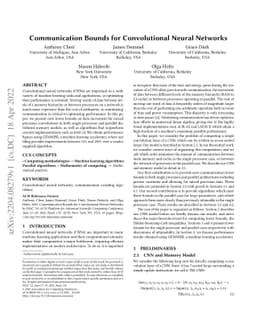 Communication Bounds for Convolutional Neural Networks