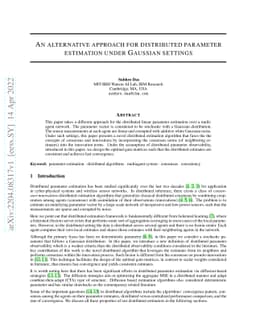 An alternative approach for distributed parameter estimation under
  Gaussian settings