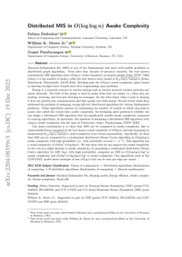 Distributed MIS in $O(\log\log{n} )$ Awake Complexity
