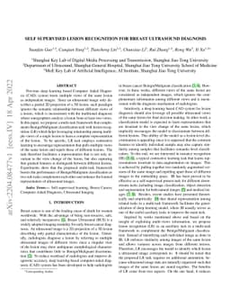 Self Supervised Lesion Recognition For Breast Ultrasound Diagnosis