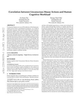 Correlation between Unconscious Mouse Actions and Human Cognitive
  Workload