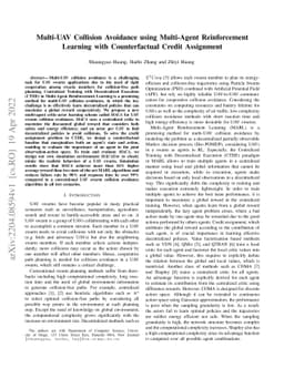 Multi-UAV Collision Avoidance using Multi-Agent Reinforcement Learning
  with Counterfactual Credit Assignment