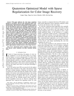 Quaternion Optimized Model with Sparse Regularization for Color Image
  Recovery