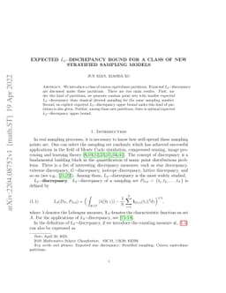 Expected $L_2-$discrepancy bound for a class of new stratified sampling
  models