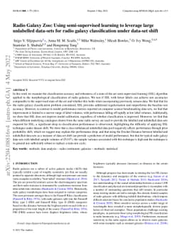 Radio Galaxy Zoo: Using semi-supervised learning to leverage large
  unlabelled data-sets for radio galaxy classification under data-set shift