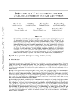 Semi-supervised 3D shape segmentation with multilevel consistency and
  part substitution