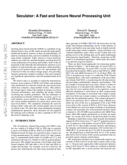Seculator: A Fast and Secure Neural Processing Unit