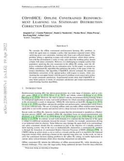COptiDICE: Offline Constrained Reinforcement Learning via Stationary
  Distribution Correction Estimation