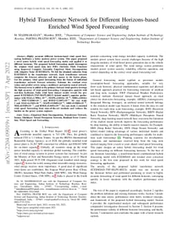 Hybrid Transformer Network for Different Horizons-based Enriched Wind
  Speed Forecasting