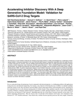 Accelerating Inhibitor Discovery With A Deep Generative Foundation
  Model: Validation for SARS-CoV-2 Drug Targets