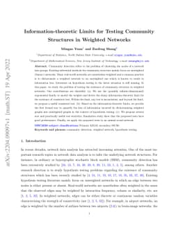 Information-theoretic Limits for Testing Community Structures in
  Weighted Networks