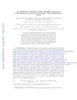 An improved central limit theorem and fast convergence rates for
  entropic transportation costs
