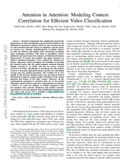 Attention in Attention: Modeling Context Correlation for Efficient Video
  Classification