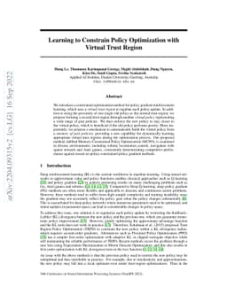 Learning to Constrain Policy Optimization with Virtual Trust Region