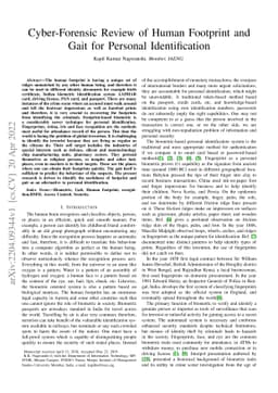 Cyber-Forensic Review of Human Footprint and Gait for Personal
  Identification