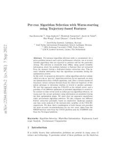 Per-run Algorithm Selection with Warm-starting using Trajectory-based
  Features