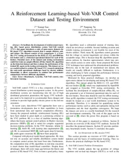 A Reinforcement Learning-based Volt-VAR Control Dataset and Testing
  Environment