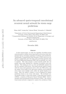 An advanced spatio-temporal convolutional recurrent neural network for
  storm surge predictions