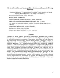 Physics-Informed Bayesian Learning of Electrohydrodynamic Polymer Jet
  Printing Dynamics