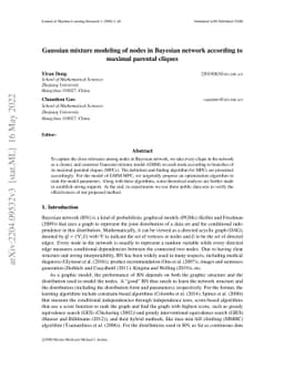 Gaussian mixture modeling of nodes in Bayesian network according to
  maximal parental cliques