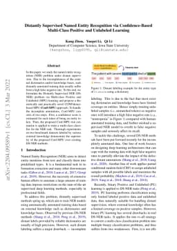 Distantly Supervised Named Entity Recognition via Confidence-Based
  Multi-Class Positive and Unlabeled Learning