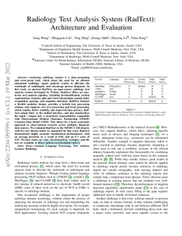 Radiology Text Analysis System (RadText): Architecture and Evaluation