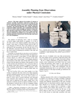 Assembly Planning from Observations under Physical Constraints