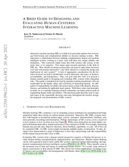 A Brief Guide to Designing and Evaluating Human-Centered Interactive
  Machine Learning