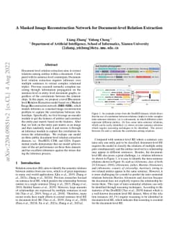 A Masked Image Reconstruction Network for Document-level Relation
  Extraction