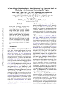 Is Neural Topic Modelling Better than Clustering? An Empirical Study on
  Clustering with Contextual Embeddings for Topics