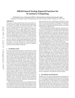 MRAM-based Analog Sigmoid Function for In-memory Computing