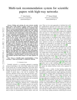 Multi-task recommendation system for scientific papers with high-way
  networks