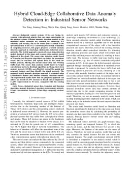 Hybrid Cloud-Edge Collaborative Data Anomaly Detection in Industrial
  Sensor Networks
