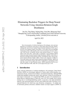 Eliminating Backdoor Triggers for Deep Neural Networks Using Attention
  Relation Graph Distillation