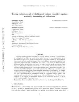 Testing robustness of predictions of trained classifiers against
  naturally occurring perturbations
