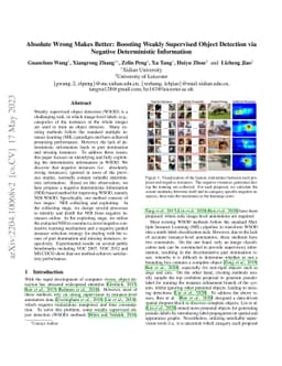 Absolute Wrong Makes Better: Boosting Weakly Supervised Object Detection
  via Negative Deterministic Information
