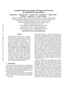 Learnable Model Augmentation Self-Supervised Learning for Sequential
  Recommendation