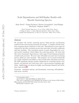 Scale Dependencies and Self-Similar Models with Wavelet Scattering
  Spectra