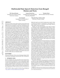 Multimodal Hate Speech Detection from Bengali Memes and Texts