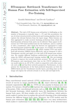 BTranspose: Bottleneck Transformers for Human Pose Estimation with
  Self-Supervised Pre-Training