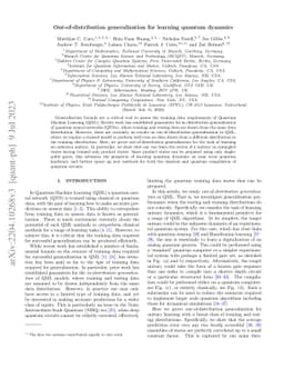 Out-of-distribution generalization for learning quantum dynamics