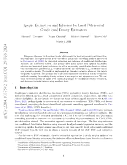 lpcde: Estimation and Inference for Local Polynomial Conditional Density
  Estimators